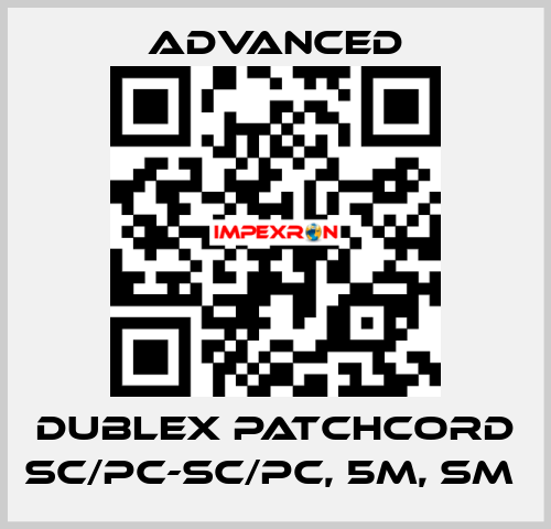 Dublex Patchcord SC/PC-SC/PC, 5m, SM  Advanced