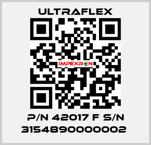 P/N 42017 F S/N 3154890000002  Ultraflex