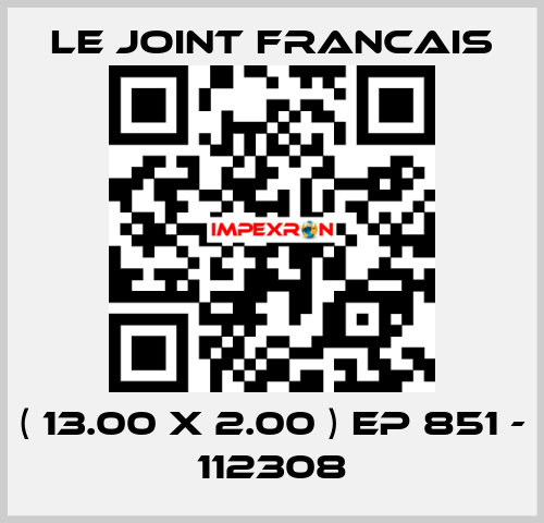 ( 13.00 X 2.00 ) EP 851 - 112308 LE JOINT FRANCAIS