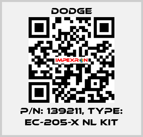 p/n: 139211, Type: EC-205-X NL KIT Dodge