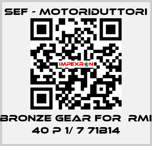 bronze gear for  RMI 40 P 1/ 7 71B14 SEF - MOTORIDUTTORI