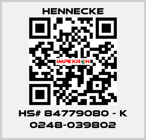 HS# 84779080 - K 0248-039802 Hennecke