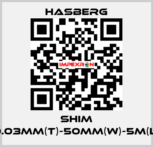 SHIM 0.03MM(T)-50MM(W)-5M(L) Hasberg