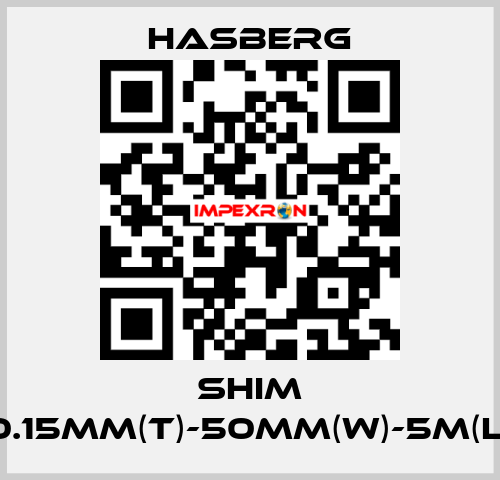 SHIM 0.15MM(T)-50MM(W)-5M(L) Hasberg