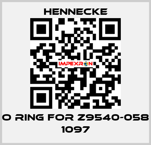 o ring for Z9540-058 1097 Hennecke