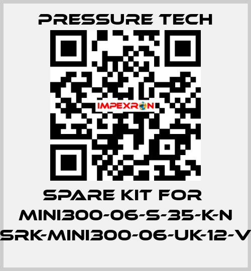 Spare kit for  MINI300-06-S-35-K-N (SRK-MINI300-06-UK-12-V) Pressure Tech