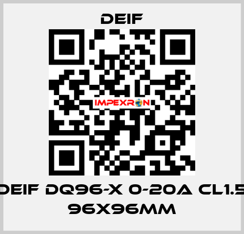 DEIF DQ96-X 0-20A CL1.5 96X96MM Deif