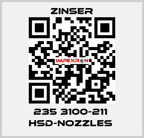 235 3100-211  HSD-nozzles  Zinser