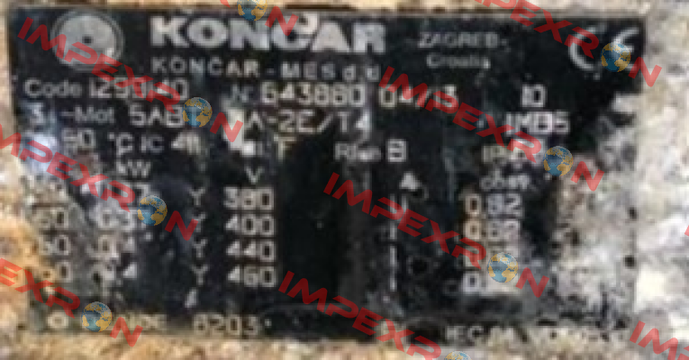 M 5ABT 71A-2E/T4 B5 Y400/440V 0.37/0.4KW 50/60HZ Koncar