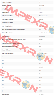 FH320D121000BB5DS000S0 Filtrec