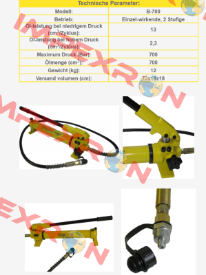 B-700 - Handpumpe Hydrafore Power Tools