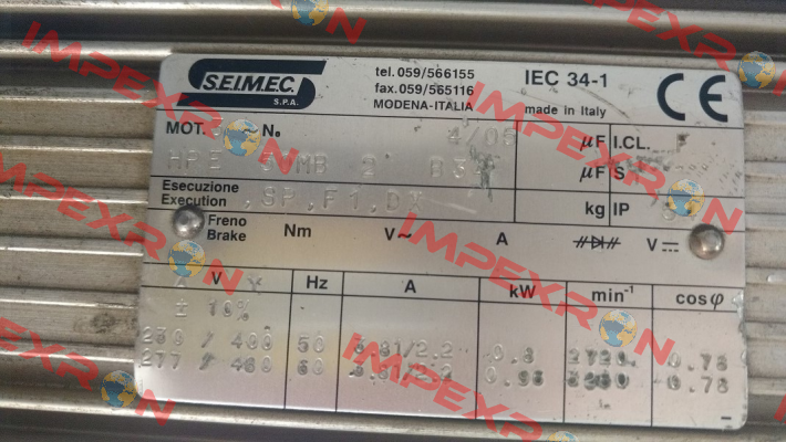 HPE 50 MB 2 230.400-50 B34  Seimec (Rossi)