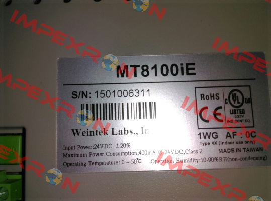 MT8100iE1WG - not available, alternative - MT8102iE  Weintek