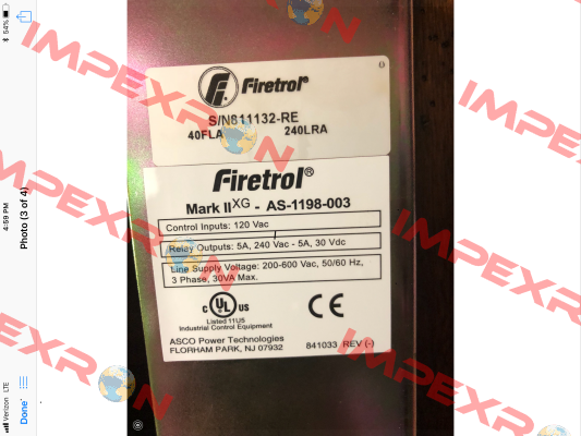 AS-1198-003 MARK II XG Firetrol