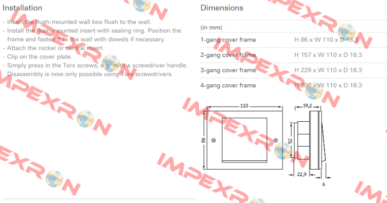 Model:TX44, 1-gang cover frame  Gira