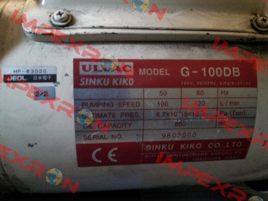 G-100DB OEM, alternative GHD101D ULVAC