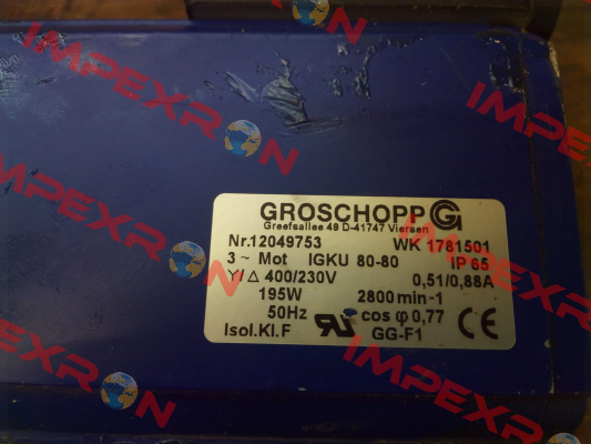 IGKU80-80/VE31-K-R-31 (10:1) Groschopp