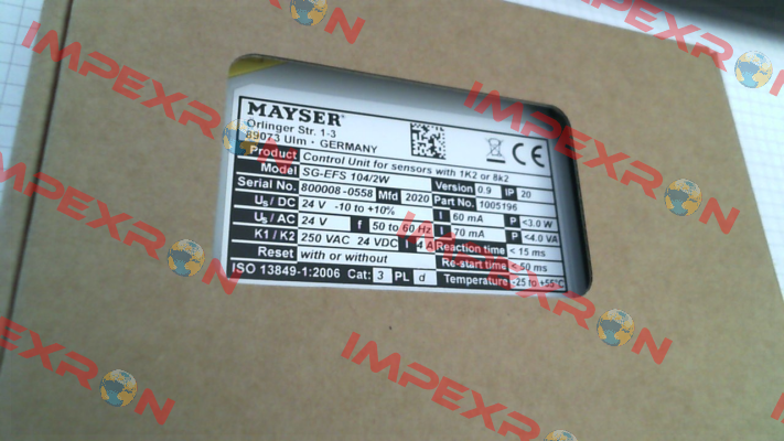 7554-1893 - SG-EFS 104 2W 24 V Mayser