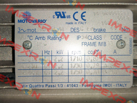 TBS100LA4  Motovario