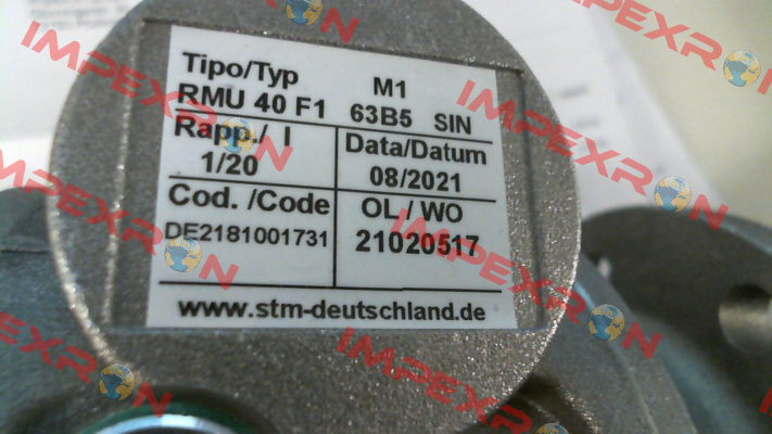 RMU 40 F1 1/20 63B14 SIN Stm