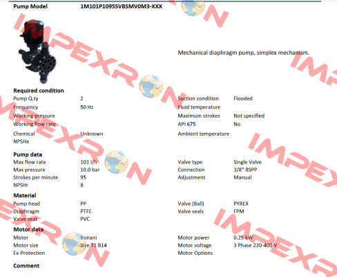 1M101P1095SVBSMV0M3-XXX Obl